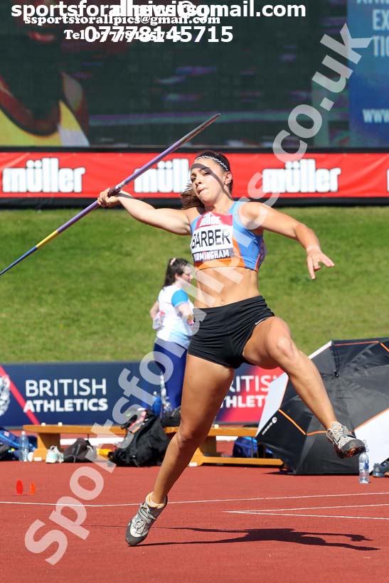 Womens javelin, 2019 Muller British Championships, Alexander Stadium, Birmingham. Photo: David T. Hewitson/Sports for All Pics
